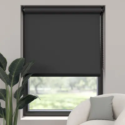 Produktbild von Rollos - verdunkelnd Schwarz - 95x190cm - Fenster und Tür Jalousie