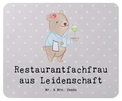 Produktbild von Mr. & Mrs. Panda Mouse Pad Restaurantfachfrau Leidenschaft - Grau Pastell - Geschenk, Restaurant, Spruch, Ausbildung, pc mousepad, Mauspad, laptop, Lustig, mausteppich