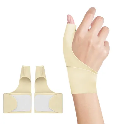 Productafbeelding van Duimspalk - 2 stuks - Elastische Bandage - Ademend - Lichtgewicht - Voor Rizoartrose/Peesontsteking - Zachte Ondersteuning - Handbandage