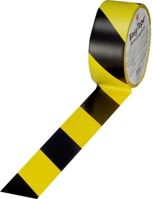 Imagen del producto de Cinta de señalización para suelo, marca Easy Tape, PVC, color y amarillo, longitud 33 metros, ancho 75 mm