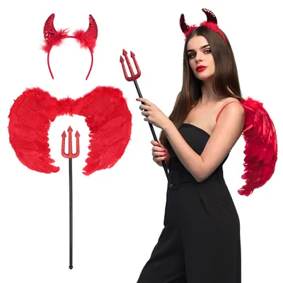 Zdjęcie produktu dla Zestaw Skrzydlata Diablica (opaska, widły, skrzydła)