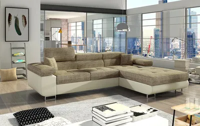 Produktbild von NABBI Ecksofa mit Zersetzung u Lagerraum Alkazar P - cappuccino / beige