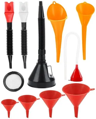 Productafbeelding van Ibenzoa® 10-delige set gietstukken van flexibel kunststof met afneembare uitstromen – 4x rood, 1x zwart, 2x oranje, 3x extra gietstukken, geschikt voor motorolie en huishoudelijk gebruik