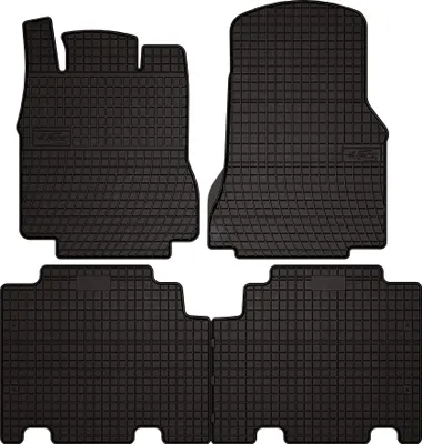 Produktbild von Gummifußmatten passend für Mercedes A V168 (Schrägheck, Bj. 2001-2005) –  schwarz, passgenau, mit Befestigungen set 4 Stk. - Gummi-Automatten