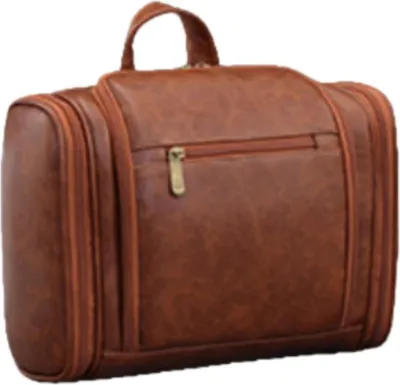 Produktbild von INF Faltbare Hänge Kulturtasche für Herren - Wasserdicht Reise Organizer Braun