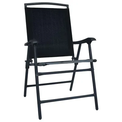 Image de vidaXL Chaises de jardin pliantes 2 pcs. Textilène noir