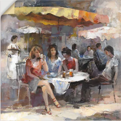 Produktbild von ARTland Wandbild, selbstklebend Damen im Café II Größe: 40x40 cm