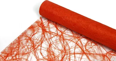 Produktbild von JULANO Sizoweb Original Tischläufer Tischband zur Dekoration (30cm breit, WAVE (Wellenschnitt), 20m lang, Farbe: orange)