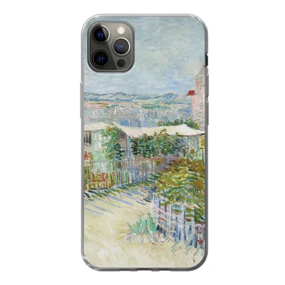 Produktbild von MuchoWow® Handyhülle Schutzhülle Hülle für iPhone 12 Pro Max Montmartre: hinter der Mühle von Galette - Vincent van Gogh Silikon Softcase Handy Hülle - Hartschale