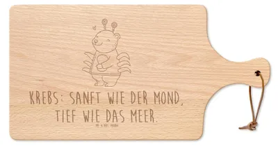 Produktbild von Mr. & Mrs. Panda Holzbrett Krebs Astrologie - Transparent - Geschenk, Schneidebrett, Brett, Sternzeichen, Frühstücksbrett, Geburtstagsgeschenk, Tierkreiszeichen, holz