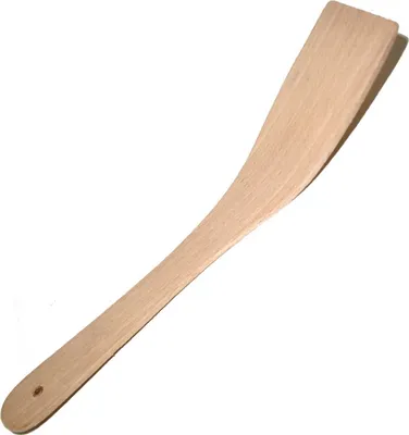 Produktbild von Holzspatel, gebogen, schmal, 29,5 cm | Bratwender aus Holz | Küchenspatel aus Holz | Küchenaccessoires Naturholz