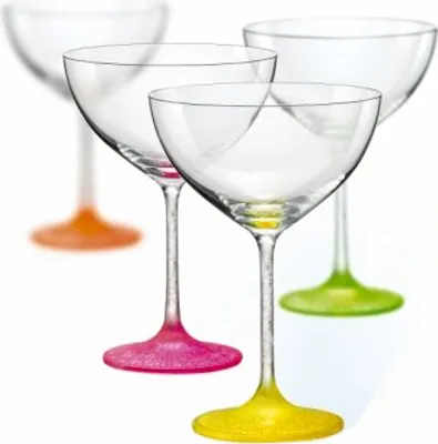 Produktbild von Sektschale Kristallglas Cocktailgläser 340 ml mehrfarbig 4 er Set Bohemia Neon Frozen