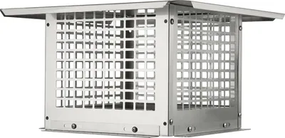 Image de SucceBuy Chapeau de cheminée 304,8 x 304,8 mm, couvercle de cheminée en acier inoxydable 304, accessoire durable et pratique, installation facile pour les couvercles de conduit de fumée en grille, argenté