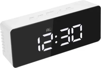 Obrázek produktu pro Verk 01457 Multifunkční zrcadlové hodiny s budíkem a teploměrem bílé
