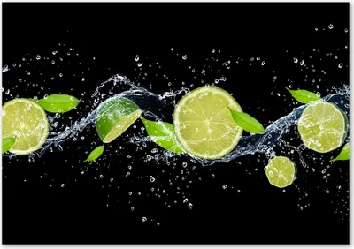 Produktbild von Tulup® Leinwandbild - 100x70 cm - Wandkunst - Drucke auf Leinwand - Leinwanddruck  - Essen & Getränke - Grün - Limetten Wasser