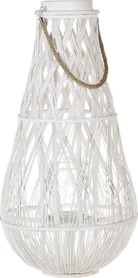 Produktbild von BELIANI Laterne Weiß 77 cm Gebogene Form Modernes Design