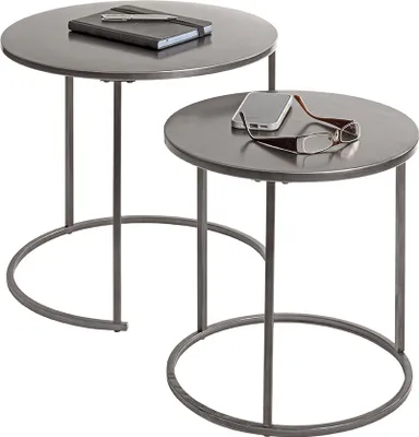 Produktbild von Beistelltisch >55888< (2er Set) in anthrazit, Metall - 43x40cm (HxD)