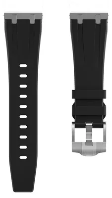 Zdjęcie produktu dla Silikonowy pasek do smartwatcha - kompatybilny z modelami GT6, GT5, GT4 - 46 mm - srebrno-czarny