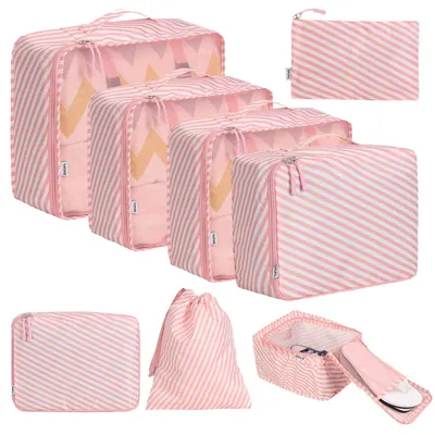 Immagine prodotto di Set di 8 organizer per valigie, leggeri e ideali per organizzare vestiti e accessori