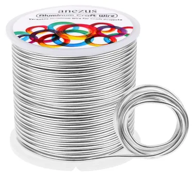 Aluminiumdraht 12 Gauge, 2 mm, 30,5 m, silber, biegsam für Basteln und Schmuck
