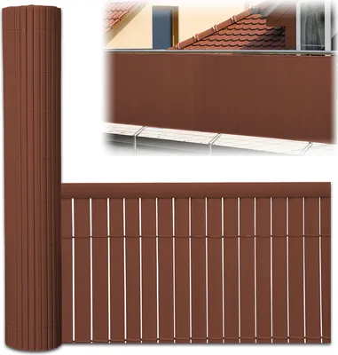 Produktbild von Jayseuw PVC Sichtschutzmatte Sichtschutzzaun Sichtschutz für Zaun Balkon Windschutz Braun 90x700cm