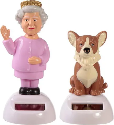 Produktbild von Figurine solaire reine Queen et chien Corgi