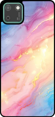 Produktbild von Smartphonica Telefon Fall geeignet für Huawei Y5P mit Regenbogen Glitter Marble Print - TPU Backcover Fall Regenbogen Glitter Marble Design
