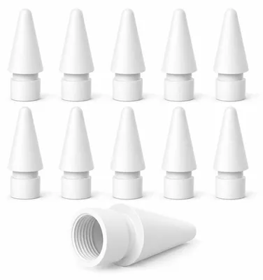 Immagine prodotto di 10 punte di ricambio per Apple Pencil, alta sensibilità, controllo preciso, colore bianco