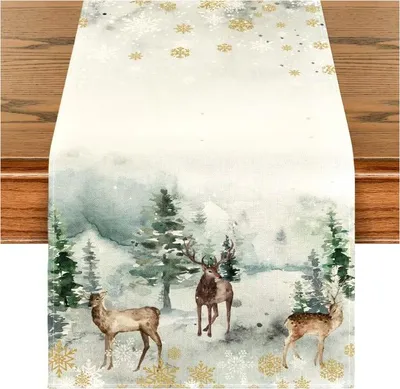 Productafbeelding van Kerstdecoratie met rendierprint, 33x273 cm