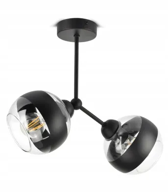 Zdjęcie produktu dla Lampa Wisząca Sufitowa Żyrandol Czarna Szklane Kule Black Belt D2 LED E27
