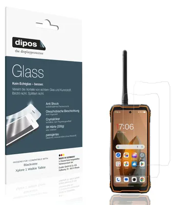 Produktbild von 2x Schutzfolie für Blackview Xplore 1 Walkie Talkie - Anti-Shock 9H Folie dipos Glass Kunststoffglas