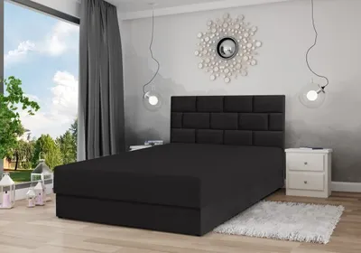 Produktbild von Boxspringbett Majorka mit Bettkasten inklusive Matratze Lieferung bis in die Wohnung Doppelbett 140 cm (Fresh 17 - schwarz)
