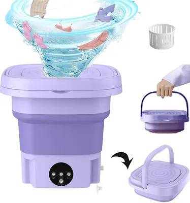 Produktbild von Waschmaschine,8L Klappwaschmaschine mit Wasch,Camping Waschmaschine,geeignet für Babykleidung und Unterwäsche ,Waschen und Trocknen