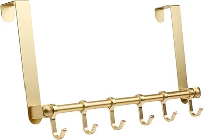 Produktbild von Türgarderobe,Türhaken mit 6 haken,Tür Kleiderhaken aus hochwertigen Edelstahl Tür Hakenleiste (golden)