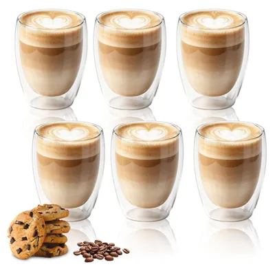 Image de Verres à latte macchiato, ensemble de 6, 350 ml, verres à café à double paroi