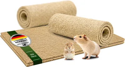 Productafbeelding van Knaagdiertapijt van hennep - set van 2 matten - 100 x 50 cm - absorberend - voor konijnen en cavia