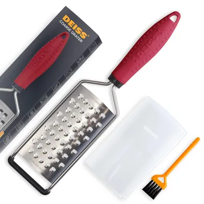 Imagen del producto de Deiss PRO: Rallador grueso y rallador manual para queso – Cuchillas de acero inoxidable afiladas, mango antideslizante, apto para lavavajillas
