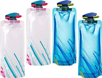 Produktbild von Zusammenklappbare Wasserflasche 700 ml - Wiederverwendbare und Tragbare Wasserblase für Outdoor-Aktivitäten