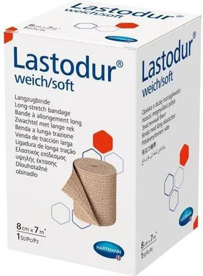 Zdjęcie produktu dla Hartmann Lastodur® miękki bandaż elastyczny 8 cm x 7 m | opakowanie (1 szt.)