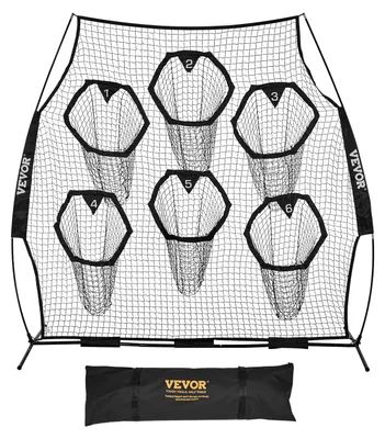 Zdjęcie produktu dla Siatka Do Rzucania Piłki Nożnej Vevor 274X106X243 Cm 6 Kieszeni Solidna