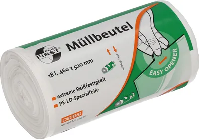 Produktbild von Neutralware Müllsack 46 x 52 cm (B x H) 16µm 18l Polyethylen weiß 50 St./Pack.