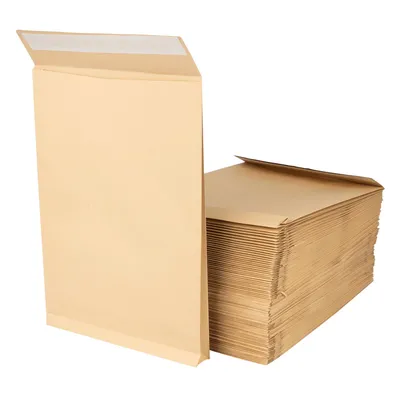 Immagine prodotto di 250 pezzi - busta pieghevole E4 con piega inferiore di 4 cm - spessore materiale 140 g/m² - striscia adesiva - busta postale - imballaggio - busta postale marrone