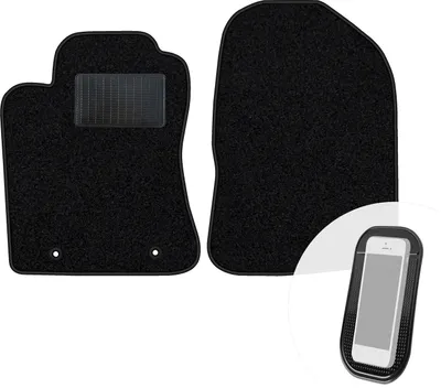 Produktbild von moto-MOLTICO Vorne Fußmatten Auto Velours Autoteppiche Schwarz Automatten Set 2-teilig passend für Toyota Avensis II 2002-2008
