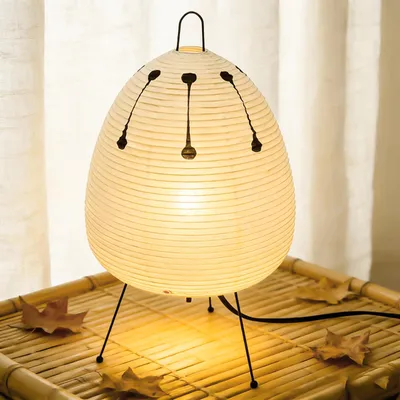 Rijstpapier-Lampenschirm Tischlampe E27, 47 cm, Weiß