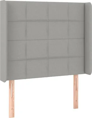 Obrázok produktu pre vidaXL Čelo postele s ušami svetlosivá 93x16x118/128 cm látka