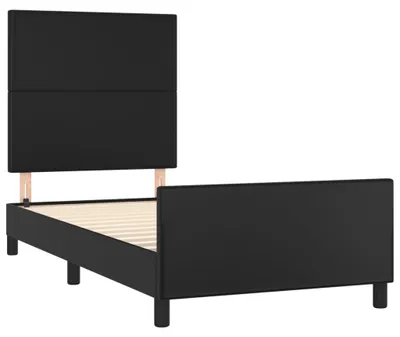 Imagen del producto de Estructura de cama sin colchón cuero sintético negro 80x200 cm