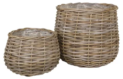 Immagine prodotto di Set 2 cestini Pulo in rattan kubu naturale