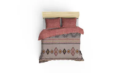 Produktbild von L'Essentiel Linge de Maison, Felix - Tile Red, Doppelbettwäsche-Set (EU) (IT), Fliesenrot, 100 % Baumwolle, 200 x 200 cm