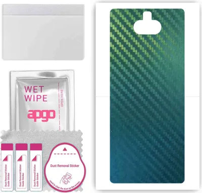 Produktbild von apgo Rückseite Schutzfolie, Skin, kompatibel mit Sony Xperia 10, Hinten Displayschutzfolie aus Vinylfolie, kratzfest, einfache Montage - Kohlenstoff-Chamäleon CAKA1
