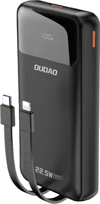 Obrázok produktu pre DUDAO K15Pro 20000mAh 22,5Watt 2x kábel Čierny lítium polymér (LiPo)